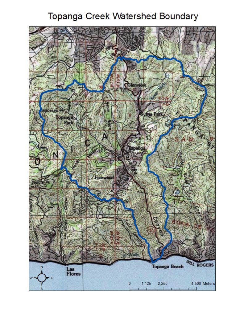 Topanga Topo Watershed Boundary